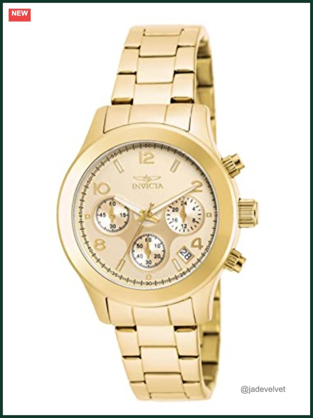 Invicta Angel 19217 Quartz Watch 38mm Stainless Steel Chronograph Gold Band